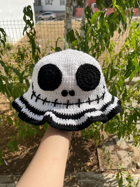 Crochet Spooky Skeleton Bucket Hat