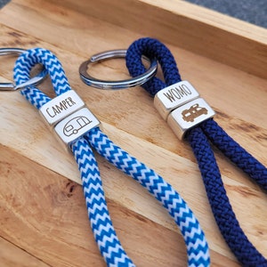 Camping Caravan Motorhome Keychain Sailing Rope Camper Gift