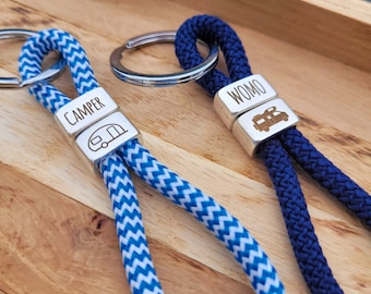 Camping Caravan Motorhome Keychain Sailing Rope Camper Gift