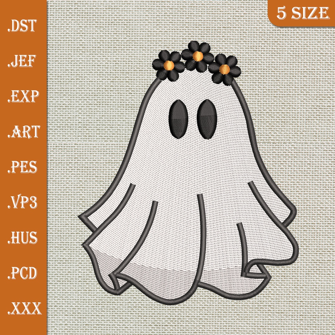 Halloween Ghost Embroidery Design Ghost Embroidery Design Etsy