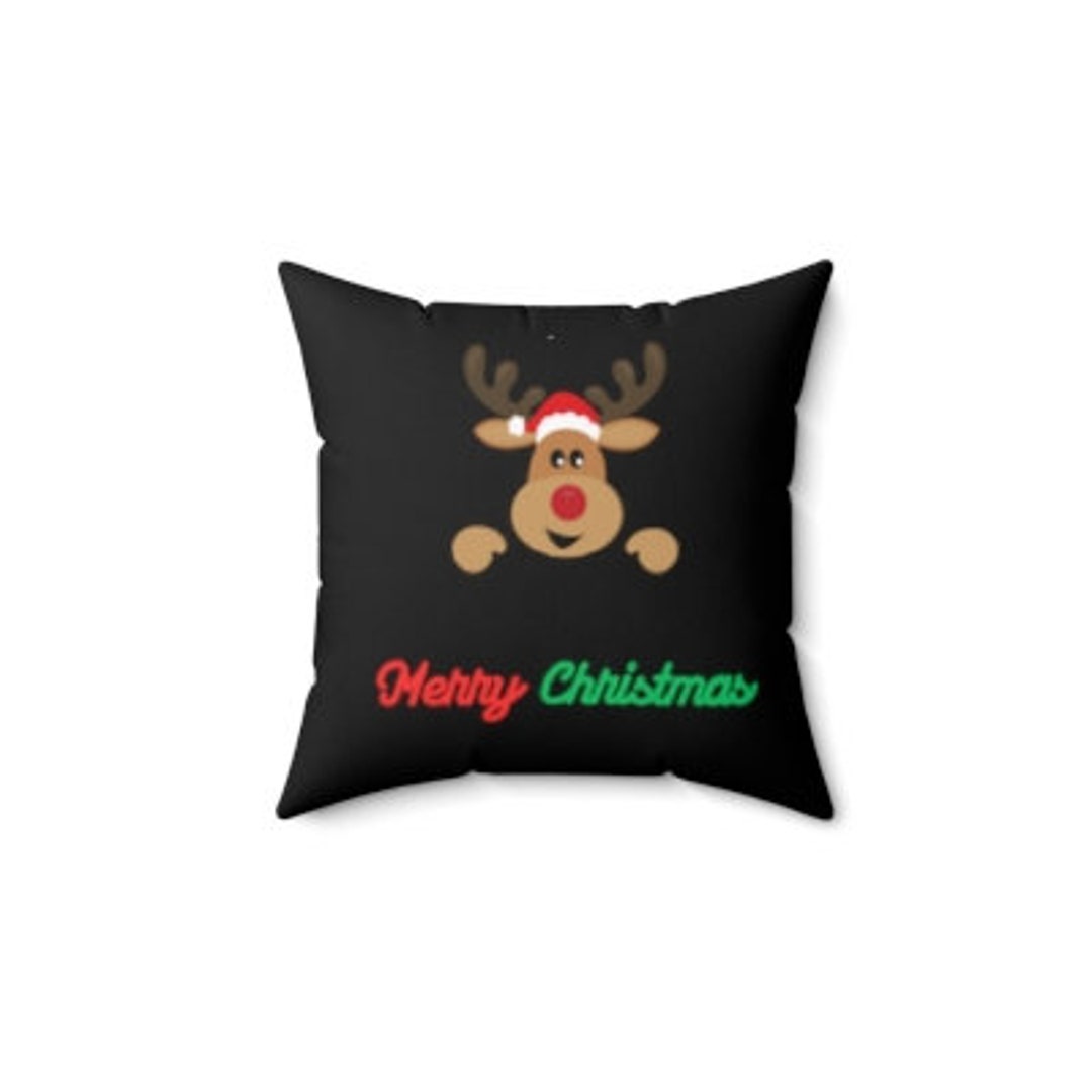 Reindeer Magic Merry Christmas Pillow for Cozy Holiday Cheer Etsy