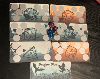 DRAGONS DICE Scratch off A6 Mini Savings Challenge Inserts Game Cash Stuffing Envelope Money Sinking Fund Budget Binder Physical