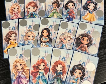 PRINCESS DREAMS Scratch Off Card Set Savings Challenge 300 Game Cash Stuffing Envelope Money Sinking Fund Budget Binder Physical