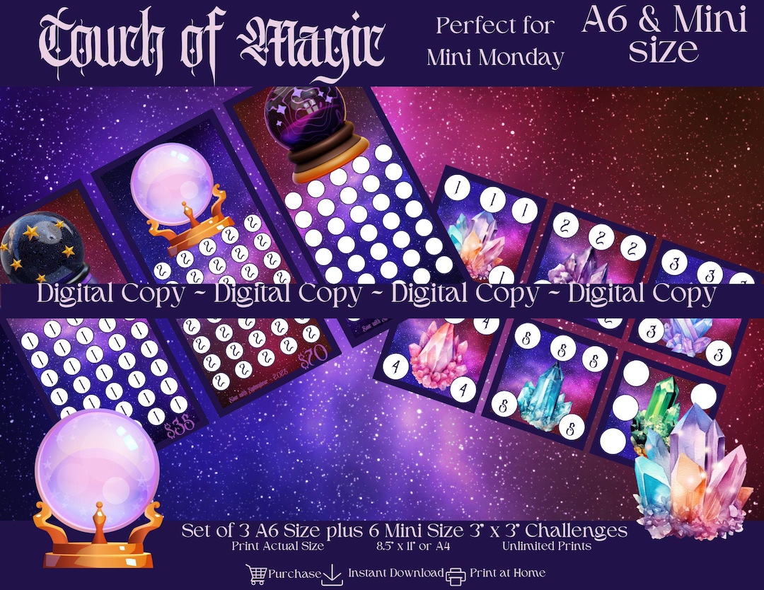 Touch of Magic Mini Challenges Printable Download Game & Saving Tracker ...