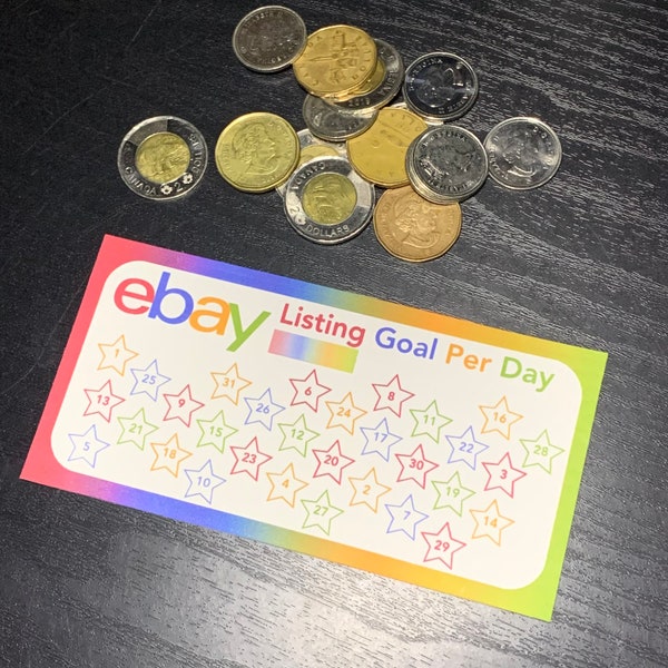 eBay Daily Listing AND Savings Challenge A6 Laminated Inserts Game Cash Stuffing Envelope Money Sinking Fund Budget Binder Physical