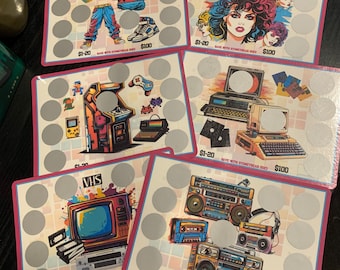 RADICAL 80's Scratch Off 100 Savings Challenge A5 Inserts Game Cash Stuffing Envelope Money Sinking Fund Budget Physical Laminated