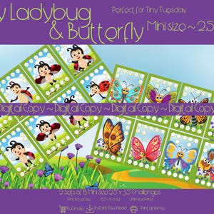 Tiny Ladybug Butterfly Mini Challenges Printable Download Game & Saving Tracker Cash Stuffing Sinking Fund Budget Insert Binder Tiny Tuesday