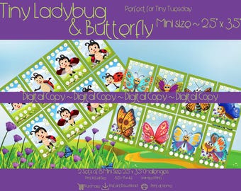 Tiny Ladybug Butterfly Mini Challenges Printable Download Game & Saving Tracker Cash Stuffing Sinking Fund Budget Insert Binder Tiny Tuesday