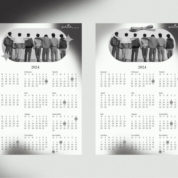 Printable Bts Calendars 2024 - Etsy