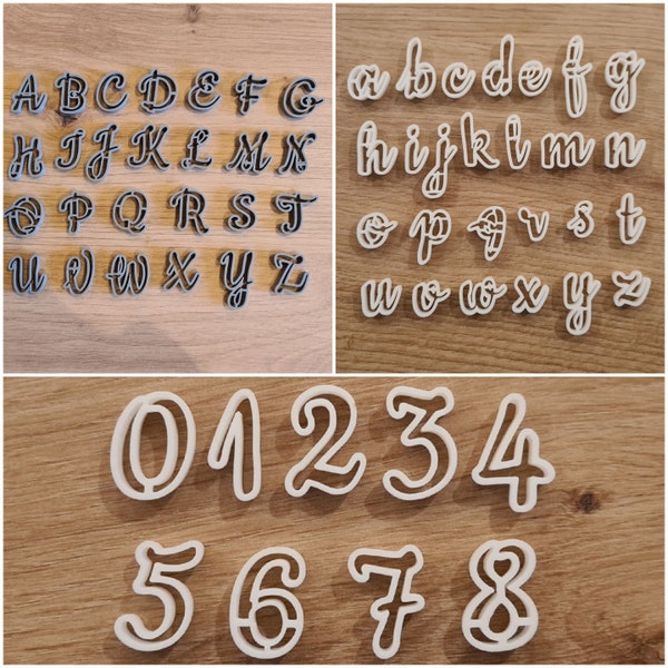 Ausstecher Buchstaben & Zahlen Cookie 30mm Cutter Geburtstag