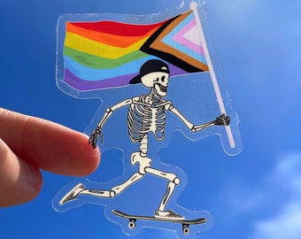 Skeleton Pride Flag LGBTQ+ Sticker