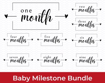 Baby milestone rounds and rectangles SVG png pdf baby announcement birth stats flower baby rounds newborn sign baby onesie sign tag design