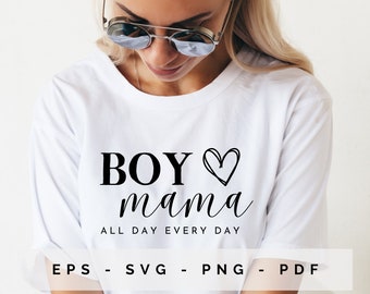 Boy Mama SVG PNG PDF Mom of Boys Shirt Mom To Boys Son  Mommy Funny Mom Mom Life Grandma Mug Cup Notebook Gift Idea