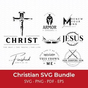 Christian Svg Bundle Men Women T Shirt Design Ideas Religious Design Church Conference Journal Mug Tumbler Design pdf eps Cutting Files