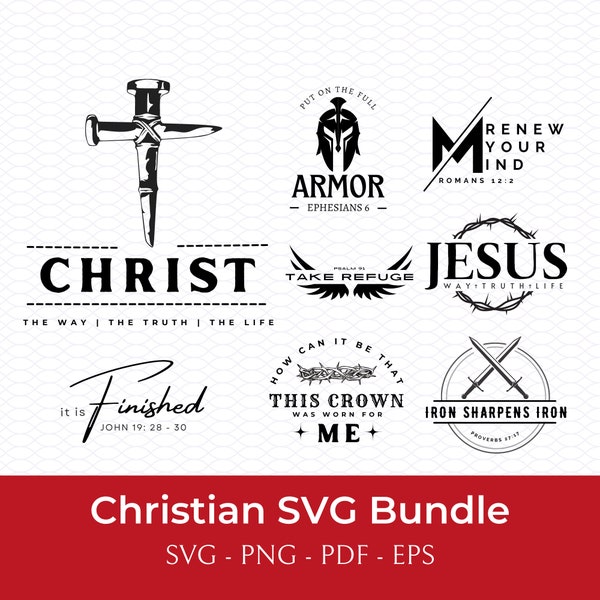 Christian Svg Bundle Men Women T Shirt Design Ideas Religious Design Church Conference Journal Mug Tumbler Design pdf eps Cutting Files