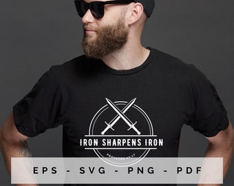 Iron Sharpens Iron Svg proverbs 27:17 Christian Men T Shirt Women Church Journal Mug Tumbler Design pdf eps