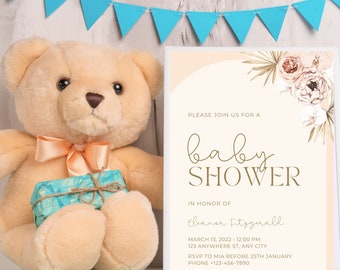Baby Shower, Digital Baby Shower Invitation, Baby Shower Announcement, Baby Shower Guest List