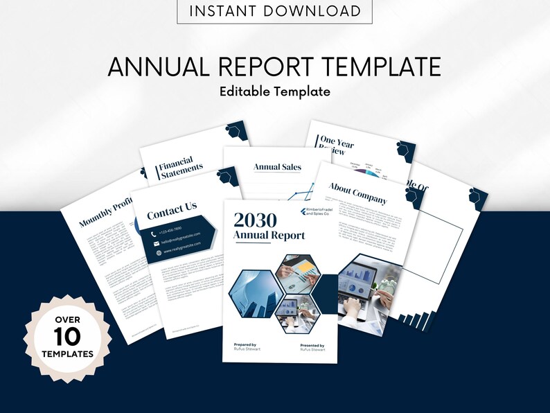 Business Annual Report, Business Brochure, Minimalist Portrait Style