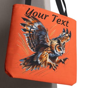 Personalized Owl Tote Bag, Bird Tote Bag, Bird lover gift, Owl Bag, Gift for Owl Lovers, Wildlife Tote Bag,, gift for bird lover, owl lover