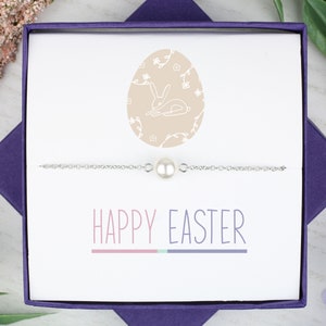Coelhinho da Páscoa | Recheio de cesta de Páscoa | Para sobrinha | Pulseira de pérolas para presente de Páscoa | Pulseira de pérolas para crianças e adultos ~ Personalizar | Presentes para meninas