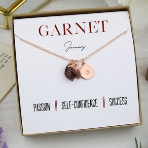 Garnet Necklace | January Birthstone | Birthday Gift | Best Friend Gift | Custom Raw Birthstone | Peridot Birthstone | Raw Garnet Pendant