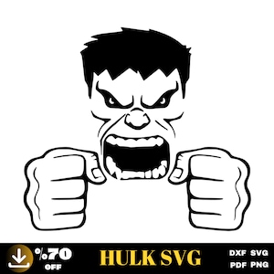 Hulk Svg, Hulk Hands Svg,Hulk Face Svg Cut Files for Cricut, Digital Download-PNG-DXF-PDF-Eps