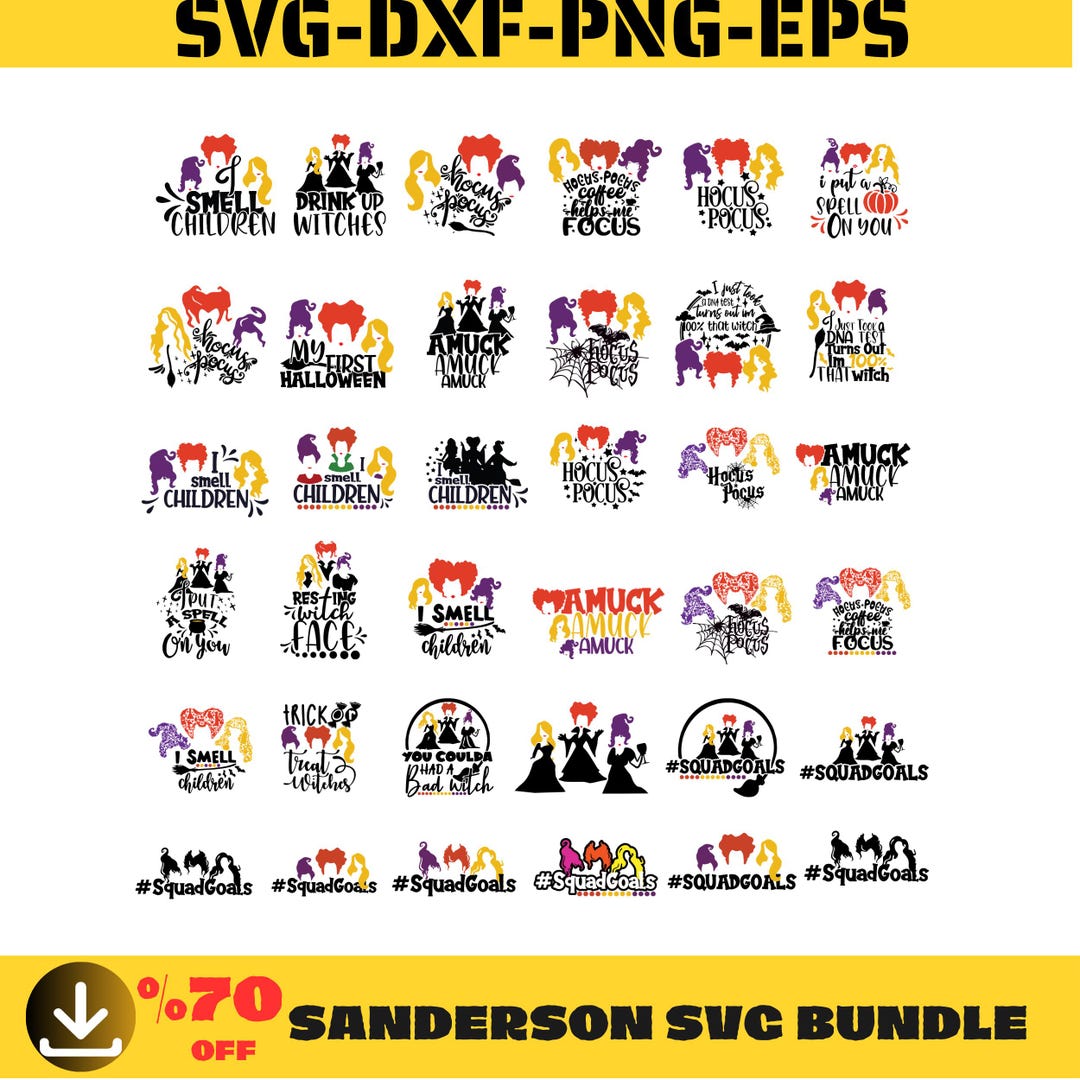 Sanderson Sisters Svg Bundle, Sanderson Svg Cut Files for Cricut ...
