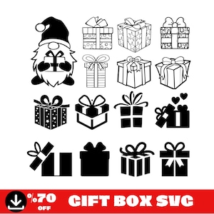 Christmas Gift Box Svg Bundle, Christmas Santa Giftbox Svg Cut Files for Cricut, Digital Download-PNG