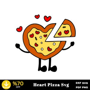 Heart Pizza Svg, Pizza Heart Shapes Svg Cut Files, Pizza Slice Svg T-shirt Design,Digital Download-PNG-DXF-PDF