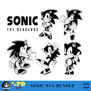 Sonic Svg Bundle, The Hedgehog Svg Cut Files for Cricut, Digital Download-PNG
