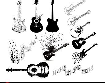 アート・デザイン・音楽 C-C-B photography Guitar Bass With Skull Svg, Crossed Guitar on Skull Skeleton