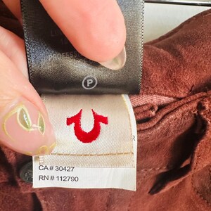 True Religion Y2K Lamb Suede Skinny Pants Brown Size 29 Moto Western image 5