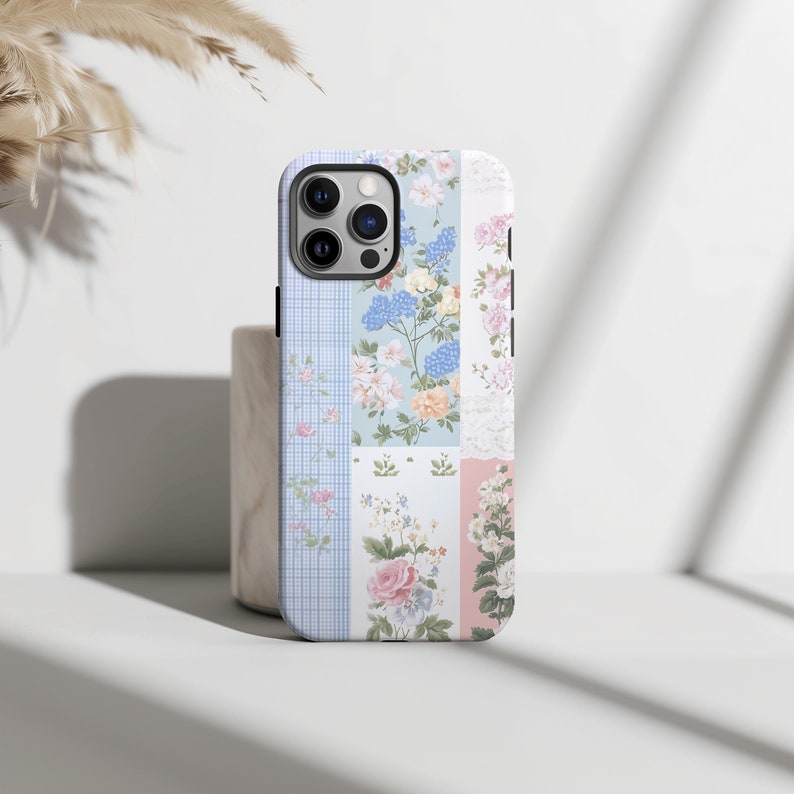Coquette Quilt Floral Patchwork Cute Pastel Flower Tough Phone Case