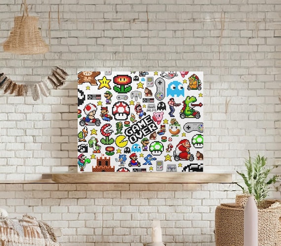 アーケードゲームパズル / レトロビデオゲームマリオパズル / 8ビット