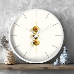 Olive-Themed Wall Clock - Unique Kitchen Decor, Ideal Gift for Food Lovers, Kitchen Wall Clock, Decor for Parties, and Celebrations