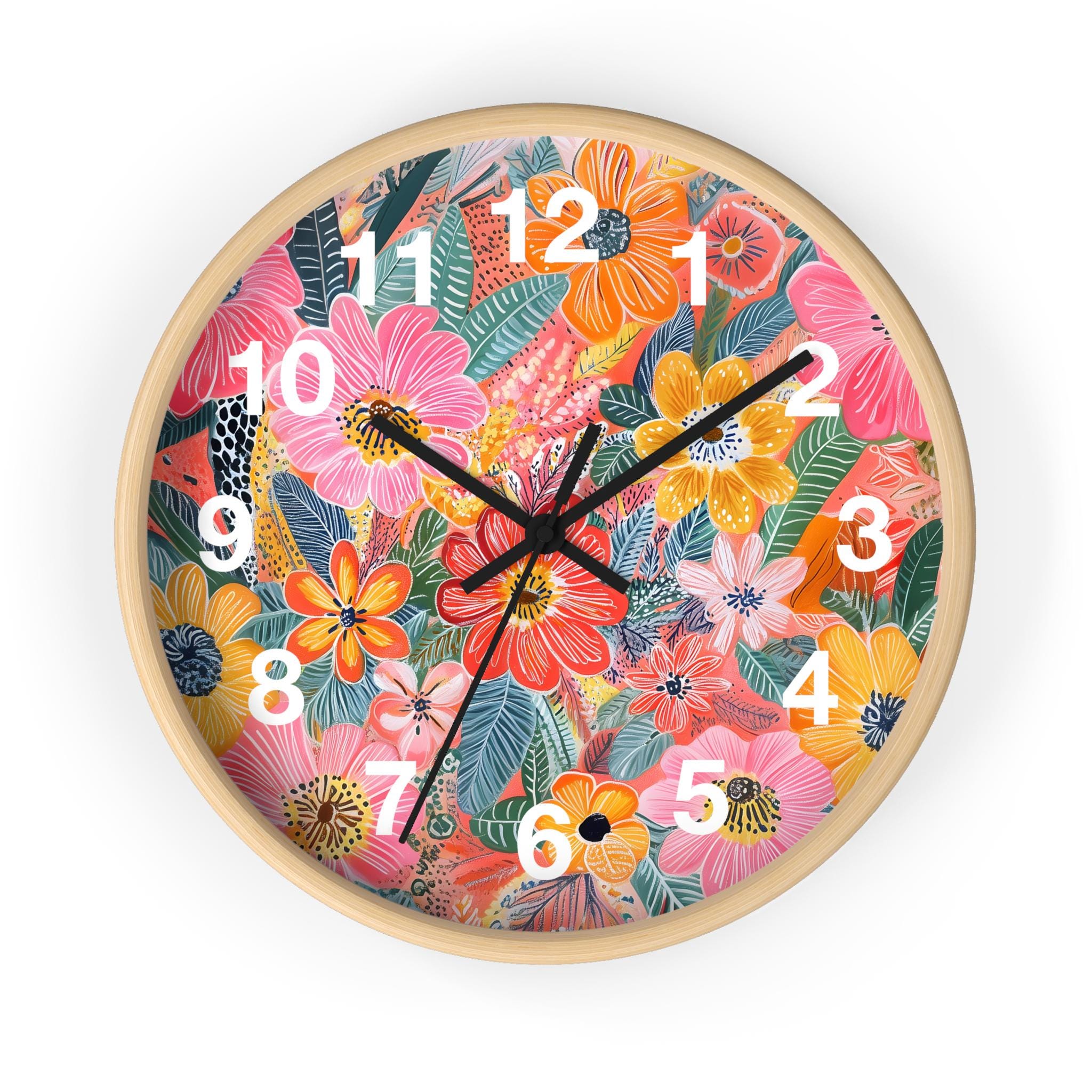 花柄壁掛け時計 | 花柄壁掛け時計 | 壁掛け時計ホームデコレーション