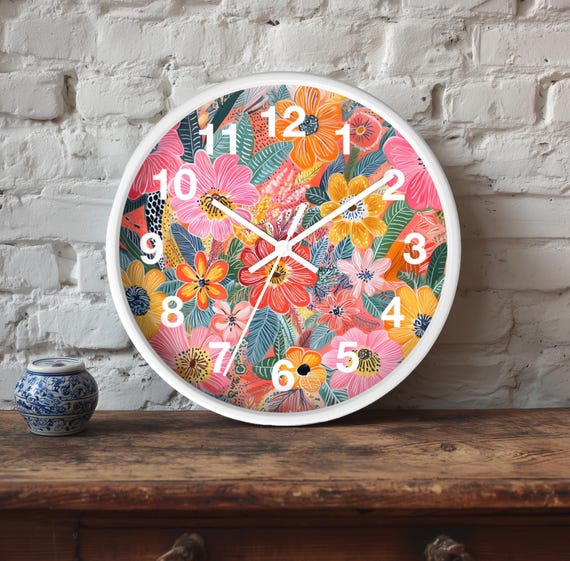 花柄壁掛け時計 | 花柄壁掛け時計 | 壁掛け時計ホームデコレーション