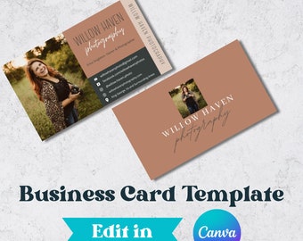 Photographer Business Card Canva Template | Two-sided Business Card