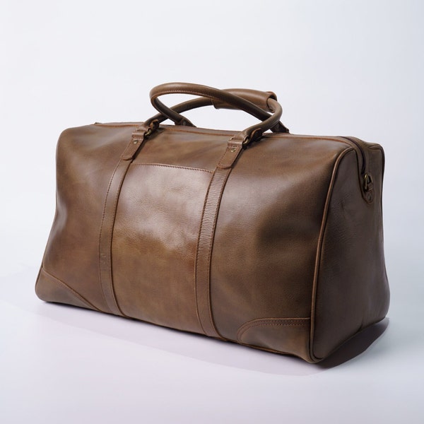 Leather Duffel Bag - Etsy