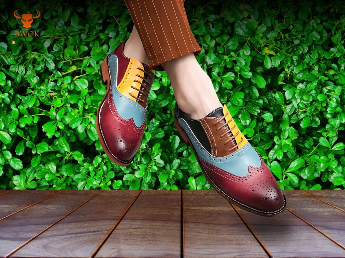 Styling Multi Colored Shoes Mens Handmade Men Multi Color Leather