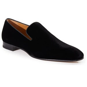Handmade Leather Loafers - Black Velvet and Suede Loafers for Men and Women | Dress Shoes, Formal & wedding Loafers