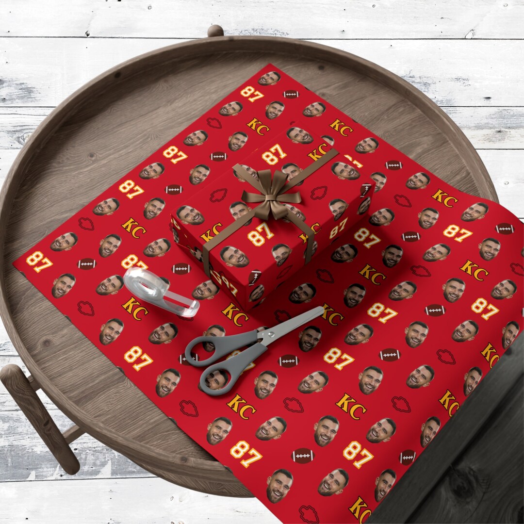 Travis Kelce Jersey Wrapping Paper Travis Kelce Gift Wrap Etsy