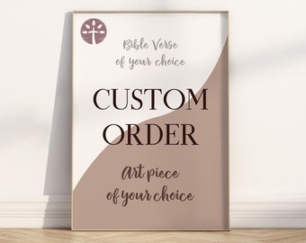 Custom Christian Bible Verse Wall art unframed Poster print, Print of choice from Once Upon A Tree by MK2 shop, museum grade matte paper