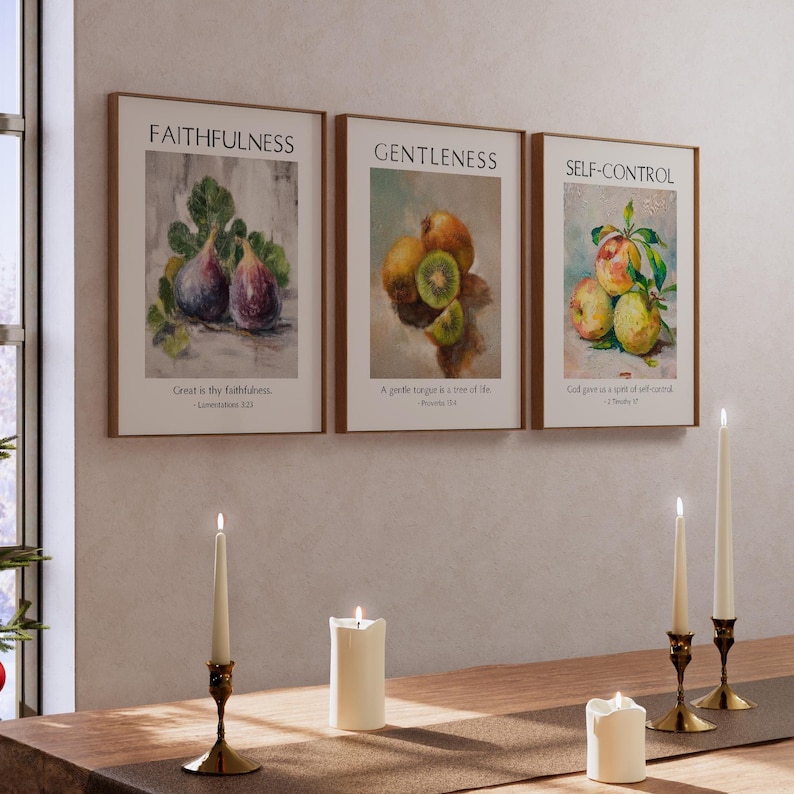Fruit of the Spirit Bible Verse Wall Art Poster/canvas: Christian ...