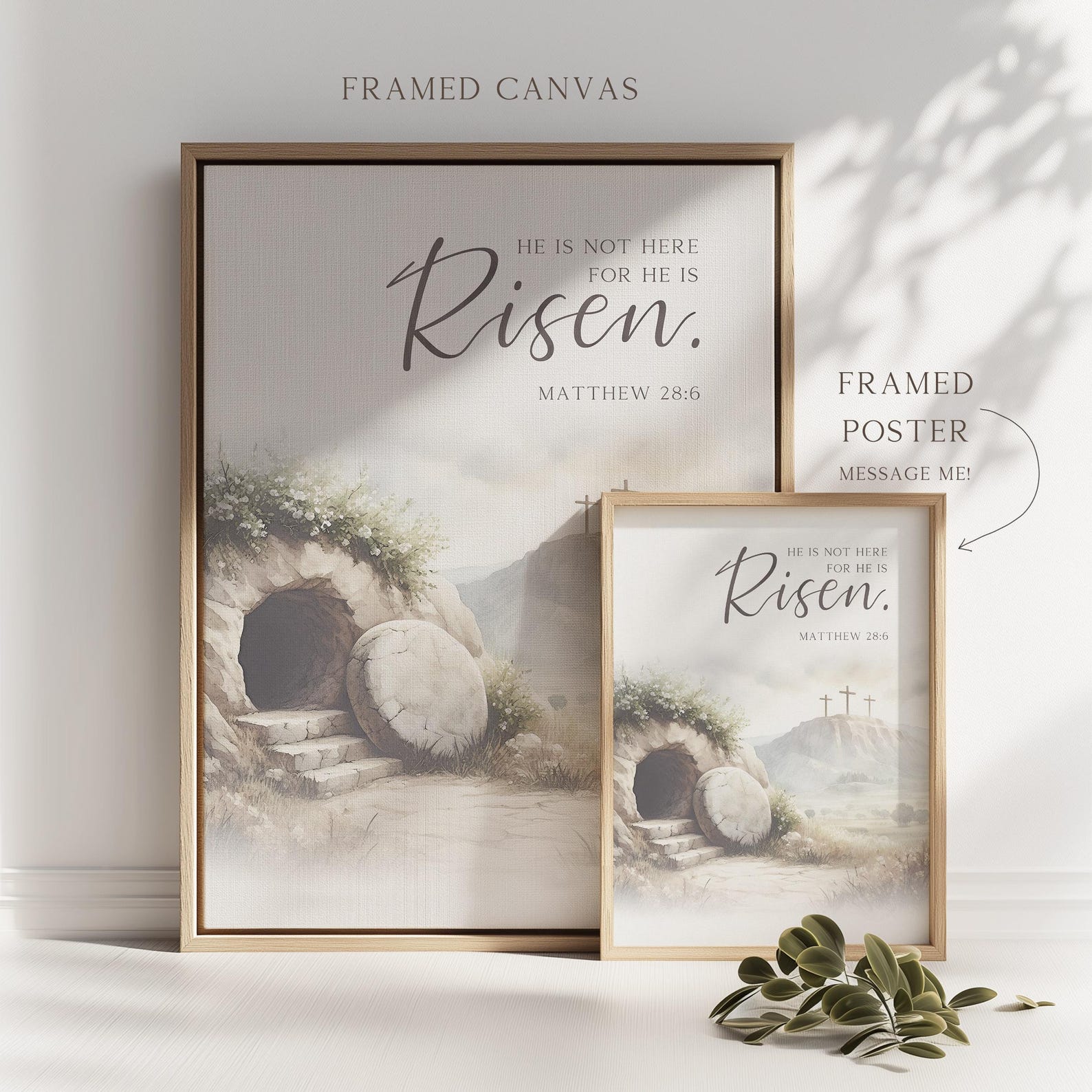 Scripture List Empty Image Jesus Empty Tomb Bible Verse Wall Art Poster/canvas, Matthew 28:6 He is ...