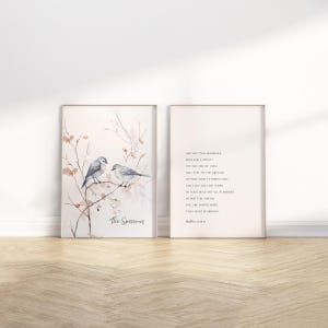 The Sparrows Matthew 10:29-31 Bible Verse Wall Art Poster/Canvas, Set of 2 Christian watercolor Scripture Religious illustration Artwork