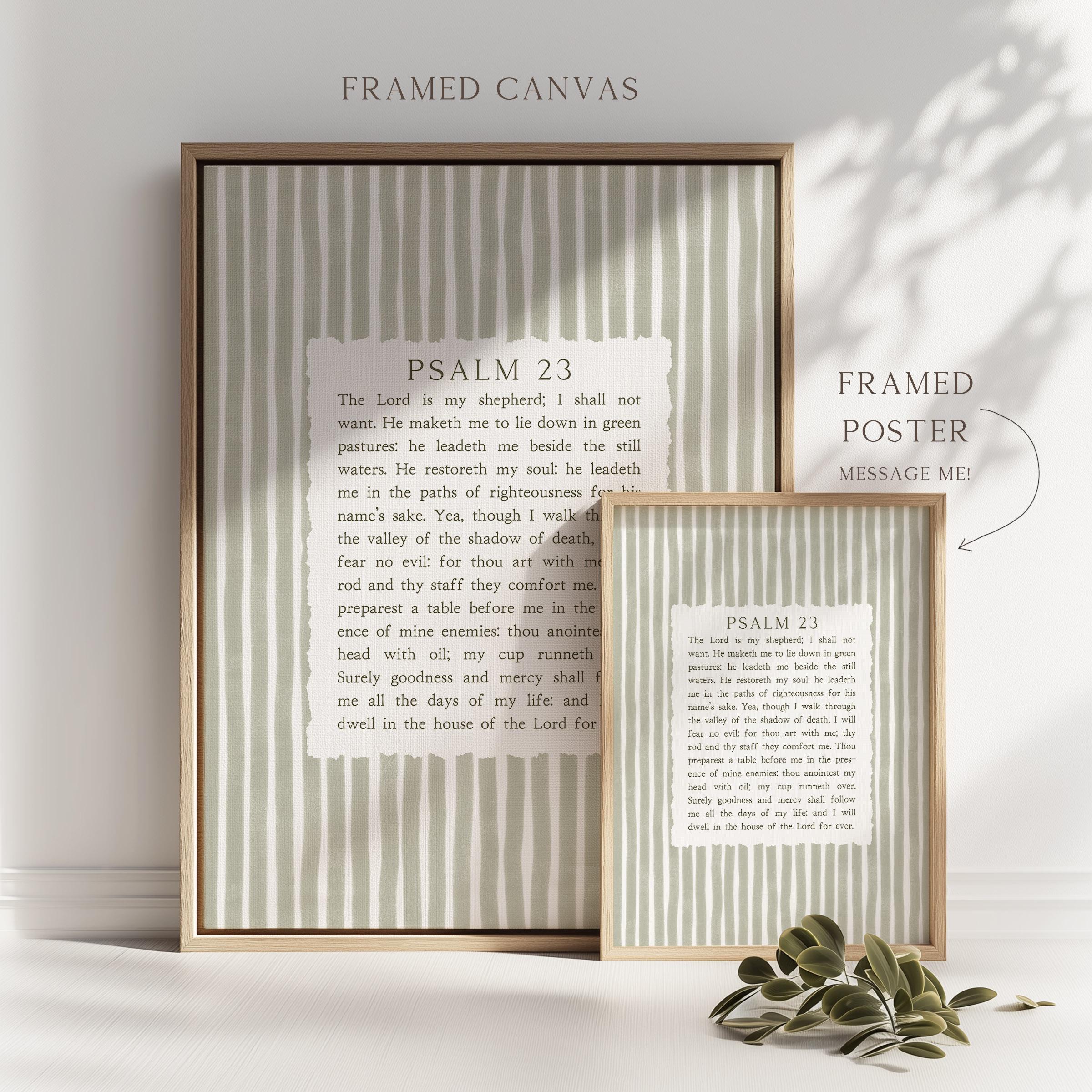 Psalm 23 the Lord is My Shepherd Bible Verse Wall Art Poster/canvas ...