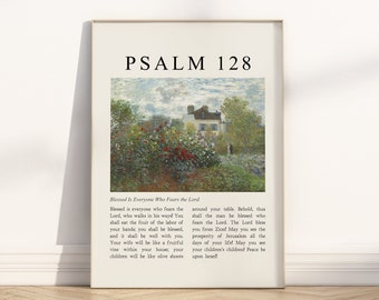 Psalm 139 Full Chapter Bible Verse unframed wall art Poster, Vintage Christian Scripture quote fearfully and wonderfully made Artwork Print