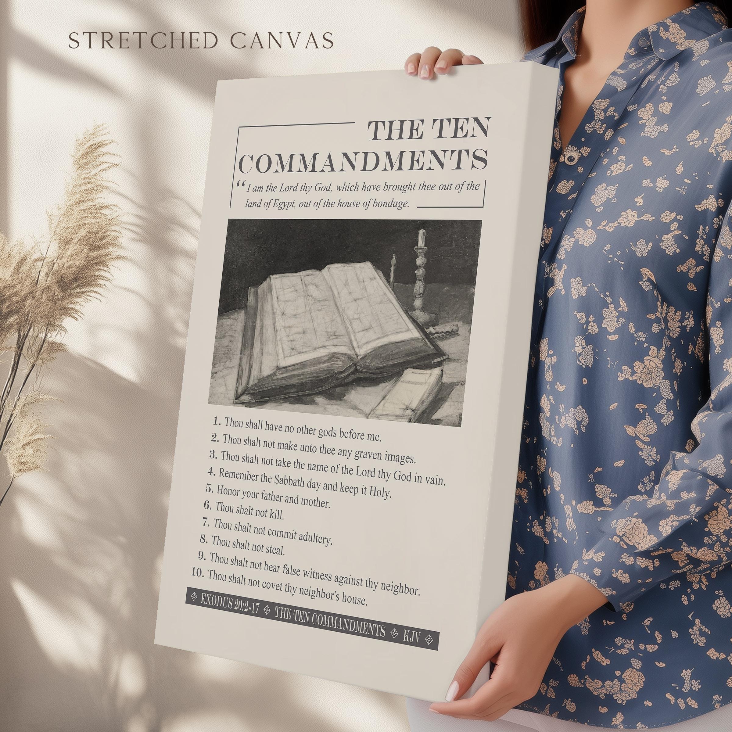 Ten Commandments Bible Verse Wall Art Poster/canvas, Exodus 20:2-17 ...