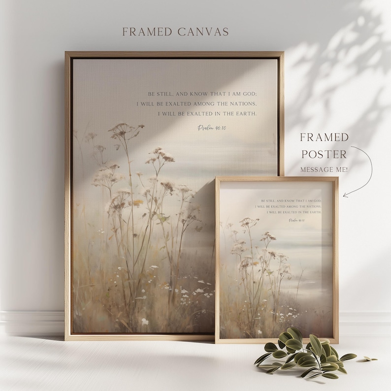 Neutral Wildflower Field Bible Verse Wall Art Poster/canvas Gallery Set ...